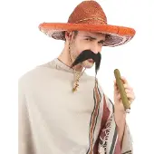 Vegaoo - Oranje Mexicaanse sombrero voor volwassenen