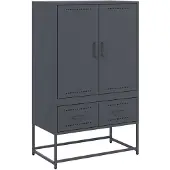 vidaXL Hoge kast 68x39x111,5 cm staal antracietkleurig
