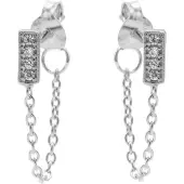 Karma Chain oorbel Rectangle M2333 Zilver