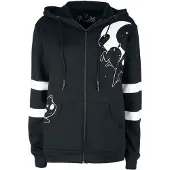 Heartless - Gothic Vest met capuchon - Moon Cats Hood - S tot 4XL - voor Vrouwen - zwart-wit - Maat XXL