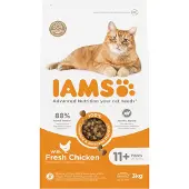 IAMS 3x Cat Senior 11+ Kattenvoer Chicken 3 Kg