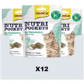 GimCat 12x Nutri Pockets Multi-Vitamin & Kattenkruid 60 gr