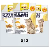 GimCat 12x Nutri Pockets Kaas & Taurine 60 gr