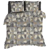 Romanette Dekbedovertrek Pictet Grijs Katoen-200 x 200 / 220 cm | 2-Persoons