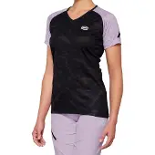 100% Airmatic Black/Lavender Dames fietsshirt met korte mouwen