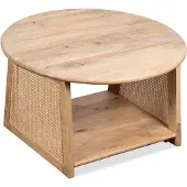 Lewis & Loft Salontafel Lene – Rond – Rotan – FSC-gecertificeerd mangohout – Naturel