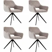 Kick Collection Set van 4 Kick draaistoel Miyo - taupe