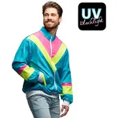 Boland - Trainingsjasje Retro dude neonblauw (XXL) - Volwassenen - -