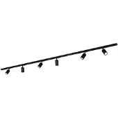 Briloner RAIL 230 V railsystem, zwart, 6 spots, lengte 2,25 m Rail, dimbaar, zwart, Woon-/ Eetkamer, metaal, Modern