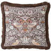 William Morris sierkussen Strawberry Thief Chocolate - 50x50 cm