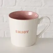 Boltze set van 2 tassen met tekst enjoy