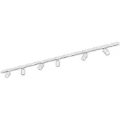 Briloner RAIL 230 V railsystem, wit, 6 spots, lengte 2,25 m Rail, dimbaar, wit / opaal, Woon-/ Eetkamer, metaal, Modern