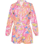 Usha Jumpsuit 'Spring Summer' azuur / oranje / pink / offwhite