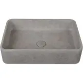 Guido Gusto Waskom Zoja 50x32.5x12cm beton rechthoek donker grijs inclusief afvoerplug