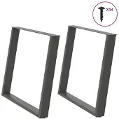 vidaXL Eettafelpoten 2 st U-vormig 90x(72-73) cm staal antraciet