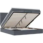 vidaXL Ottoman bed met matrassen 180x200cm fluweel donkergrijs