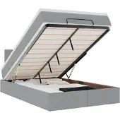 vidaXL Bed met matras 120x200 cm stof lichtgrijs