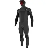 O'Neill Psycho Tech 6/4+mm Heren Wetsuit met Capuchon – Chest Zip – Fullsuit – Winter – Zwart – Maat L