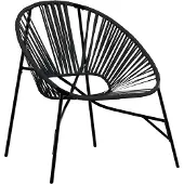 vidaXL Tuinei stoel poly rattan zwart