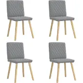 vidaXL Eetkamerstoelen 4 st stof lichtgrijs