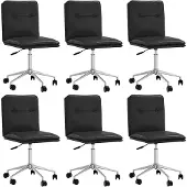 vidaXL Eetkamerstoelen 6 st kunstleer zwart