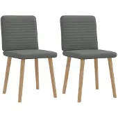 vidaXL Eetkamerstoelen 2 st stof donkergrijs