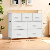 Songmics Ladekast – 7 Stoffen Lades – Met Handgrepen – Flexibele Opslag