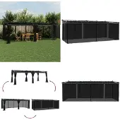 vidaXL Prieel met zijwanden van gaas 6x3 m staal antracietkleurig