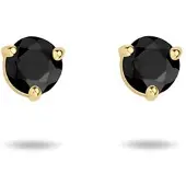 The Jewelry Collection oorknoppen zwart zirkonia 14K geelgoud 4023628