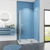 Sanexo Douchecabine Vierkant Cosmos 80x80x195 Hoekinstap 8mm Helder Glas Antikalk Chroom