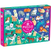 Mudpuppy Puzzel: KATTEN & HONDEN 55x42cm, dubbelzijdige puzzel, 100-delig, 6+
