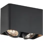 QAZQA Design opbouwspot zwart GU10 70mm 2-lichts draaibaar en kantelbaar - Vox