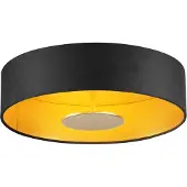 QAZQA Moderne plafondlamp zwart velours incl. LED 3-staps dimbaar - Bredow