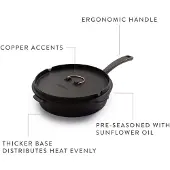 Barebones Cast Iron Skillet 12" Pan Black 30cm
