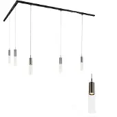 QAZQA Modern railsysteem met 5 gunmetal hanglampen 1-fase - Iconic Lloyd