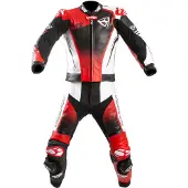 MUGENRACE Sidegun Zwart Wit Rood Geperforeerd 2-Delig Motorpak Maat 60