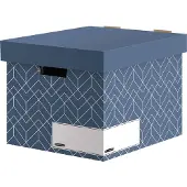 BANKERS BOX Opbergdozen Décor - FSC gerecycled karton - B 390 x D 340 x H 291 mm - leisteenblauw - 5 stuks