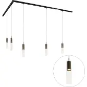 QAZQA Modern railsysteem met 5 hanglampen donker brons 1-fase - Iconic Lloyd