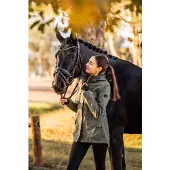 HORZE Jadine dames technische waterdichte zomer rijjas, Beetle Khaki Green, 38