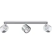 Argon Plafondspot Chloe, verstelbaar, 3-lamps, verchroomd staal Chloe , dimbaar, chroom / zilver, Woon-/ Eetkamer, metaal, Modern, buitenspot
