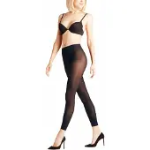 Falke Matt Deluxe eenkleurig materiaal transparant 30 DEN legging dames blauw - maat S