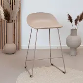 Bronx71 Scandinavische Barkruk Ellen taupe 66cm - Barkrukken set van 4 - barstoel