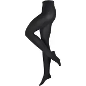 Esprit Plain verstevigd zachte comfort tailleband katoen wol panty dames zwart - maat 40-42