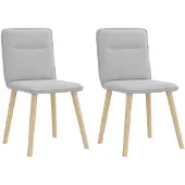 vidaXL Eetkamerstoelen 2 st stof wolk grijs
