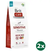 Brit 2x12 kg care sensitive grainfree hondenvoer