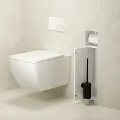 Mueller Bela inbouw toiletrol en borstelhouder betegelbaar wit mat