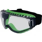 Pro-Fit full-vision bril T-Spex 8114, EN 166/170, zwart/groen montuur, heldere polycarbonaat lens, anti-fog