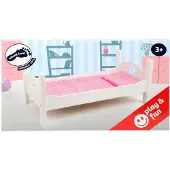 Small Foot Houten Poppenbed Met Beddengoed 50 Cm Wit/roze
