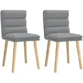 vidaXL Eetkamerstoelen 2 st stof lichtgrijs