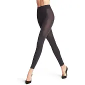 Falke Softmerino eenkleurig wol katoen legging dames blauw - maat 44-46